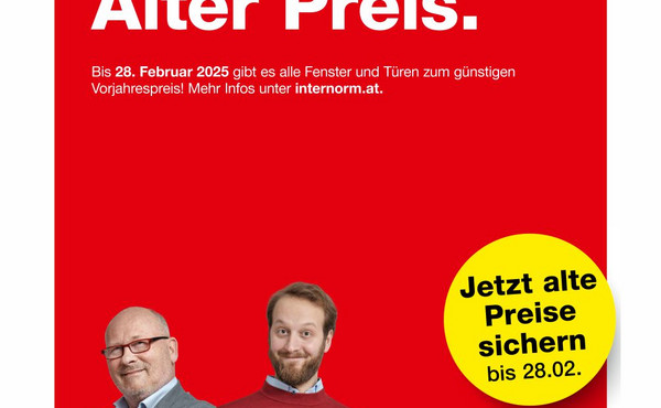 Internorm: Neue Fenster. Alter Preis.