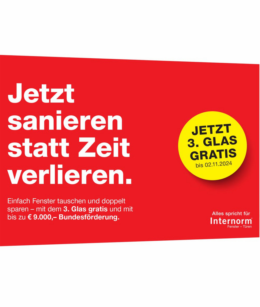 Jetzt sanieren statt Zeit verlieren Plakat